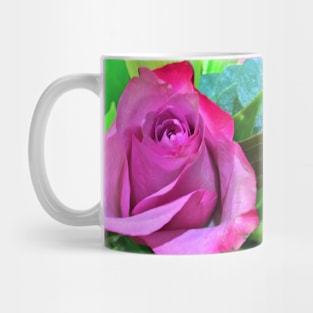 Single Pink Rose Floral Display - Autumn Bouquet - Flowers Mug